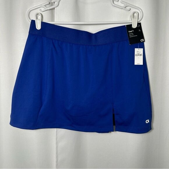 NWT Gap Fit High Rise Quick Dry Skort Womens Large Blue Activewear Tennis Golf - Picture 1 of 11
